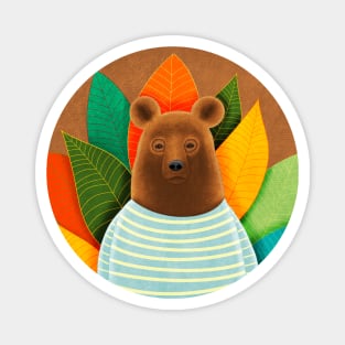 Bear with leaves Magnet